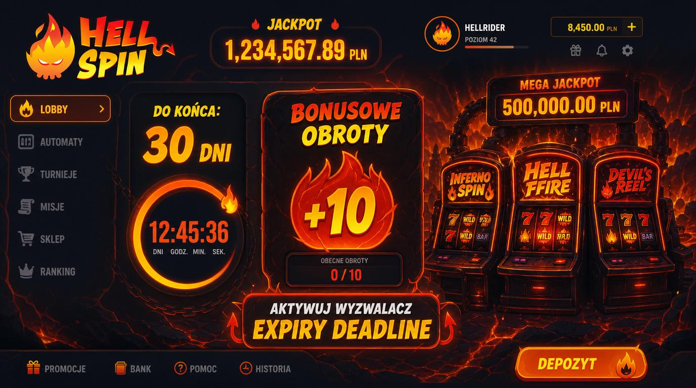 Zegar odliczający czas w bonusie, wyraźnie zaznaczona data wygaśnięcia.
