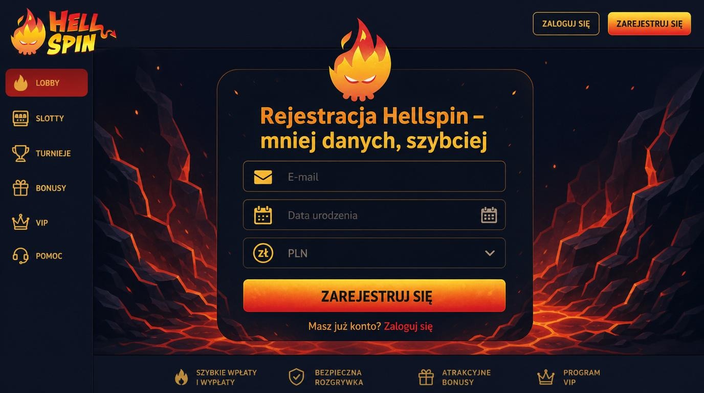Ekran rejestracji z minimalną ilością danych